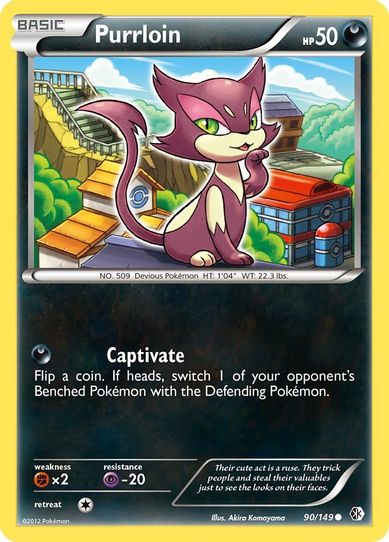 purrloin pokemon card AR 134/86 sv11W White Flare Japanese Paradox Rift Type 2013 Pokemon Black & White