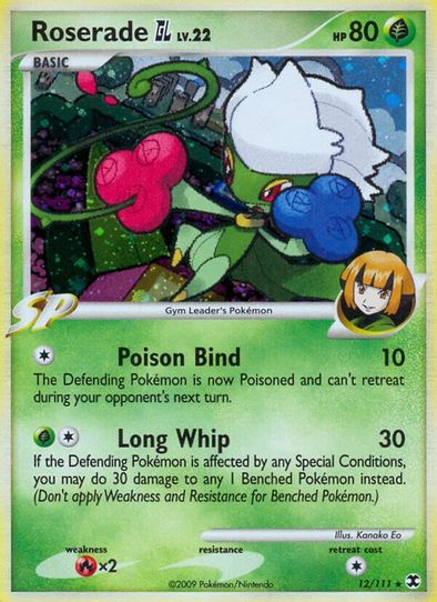 pokemon roserade card Vintage Rare - Roserade Diamond & Pearl Holographic w/Swirl Pokemon Card 13/130