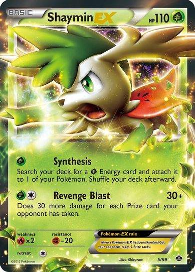pokemon card shaymin ex full art Shaymin EX Full Art Gold Secret Rare Promo 77a/108 Roaring Skies Pokemon Card