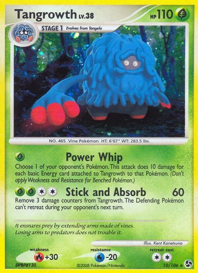 Pokemon Diamond & Pearl Great Encounters Rare Tangrowth #10 Pokemon Diamond & Pearl Great Encounters Rare Tangrowth #10