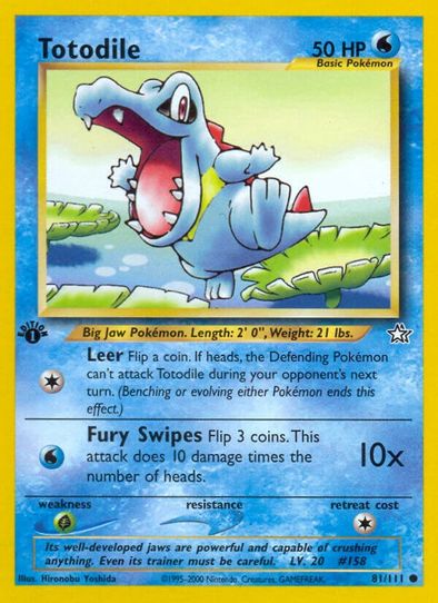 pokemon totodile card Totodile (Wisdom of Sea and Sky #167/241, 1-Star)