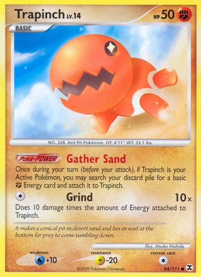 pokemon card trapinch Pokemon Platinum Rising Rivals Common Trapinch #84