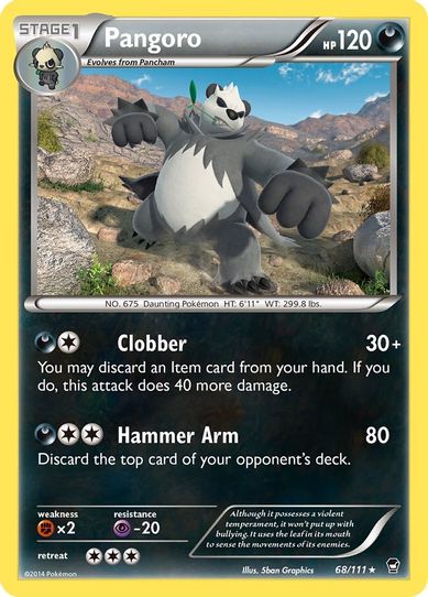 Pokemon X & Y Furious Fists Rare Pangoro #68 Pokemon X & Y Furious Fists Rare Pangoro #68