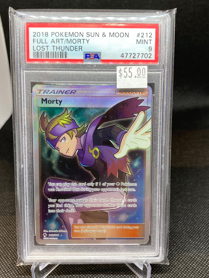 PSA 9 MINT Morty 212/214 - Lost Thunder 2018