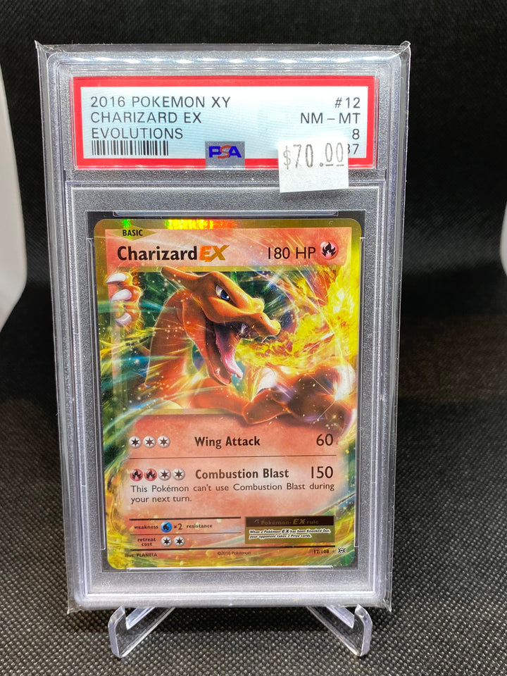 PSA 8 NM-MT Charizard EX 12/108 - XY Evolutions 2016
