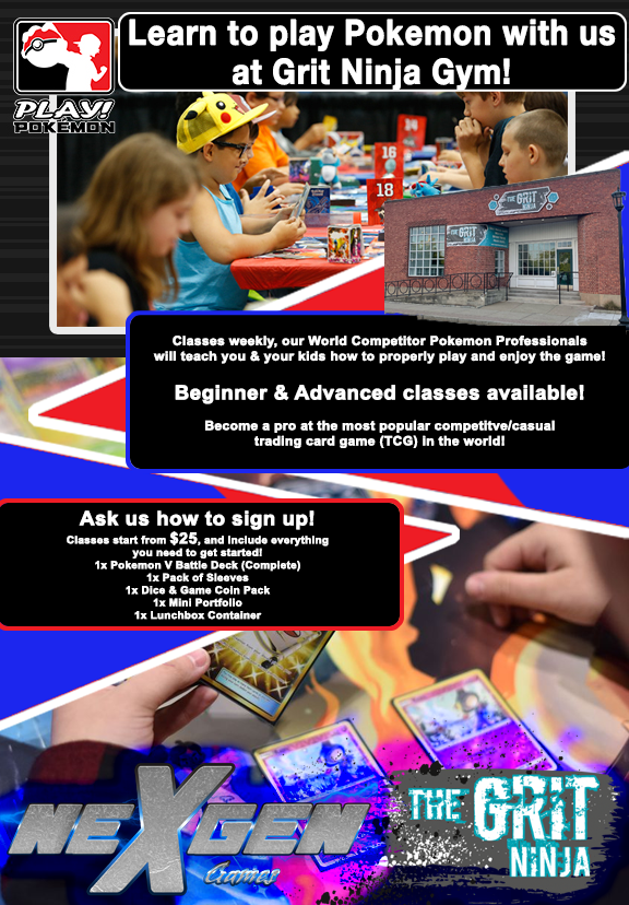 RSVP Pokémon Classes w/ Nexgen Games @ Grit Ninja Gym - South Norwalk, CT (Thursday 8/11/22)