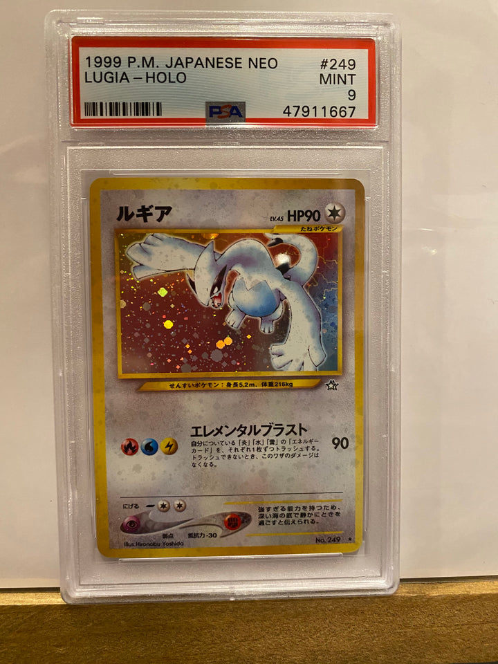 PSA 9 MINT - Japanese Lugia Holo Rare - 1999 WOTC Neo 1 Genesis