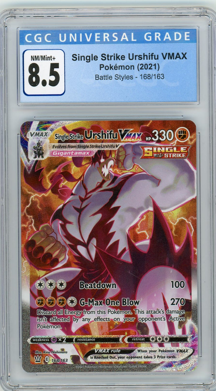 CGC 8.5 NM/MINT+ Single Strike Urshifu VMAX - 168/163 Alternate Art - Battle Styles 2021