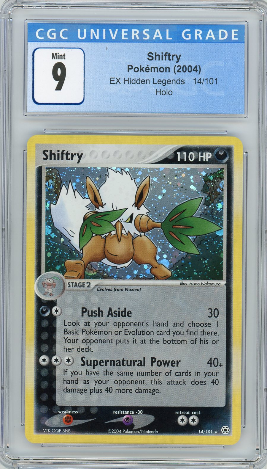 CGC 9 MINT Shiftry 14/101 Holo - EX Hidden Legends 2004 Pokemon Plug CGC 9 MINT Shiftry 14/101 Holo - EX Hidden Legends 2004 Pokemon Plug