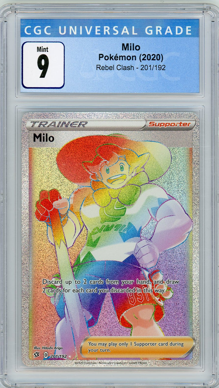 CGC 9 MINT Milo 201/192 (Rainbow Rare) - Rebel Clash 2020