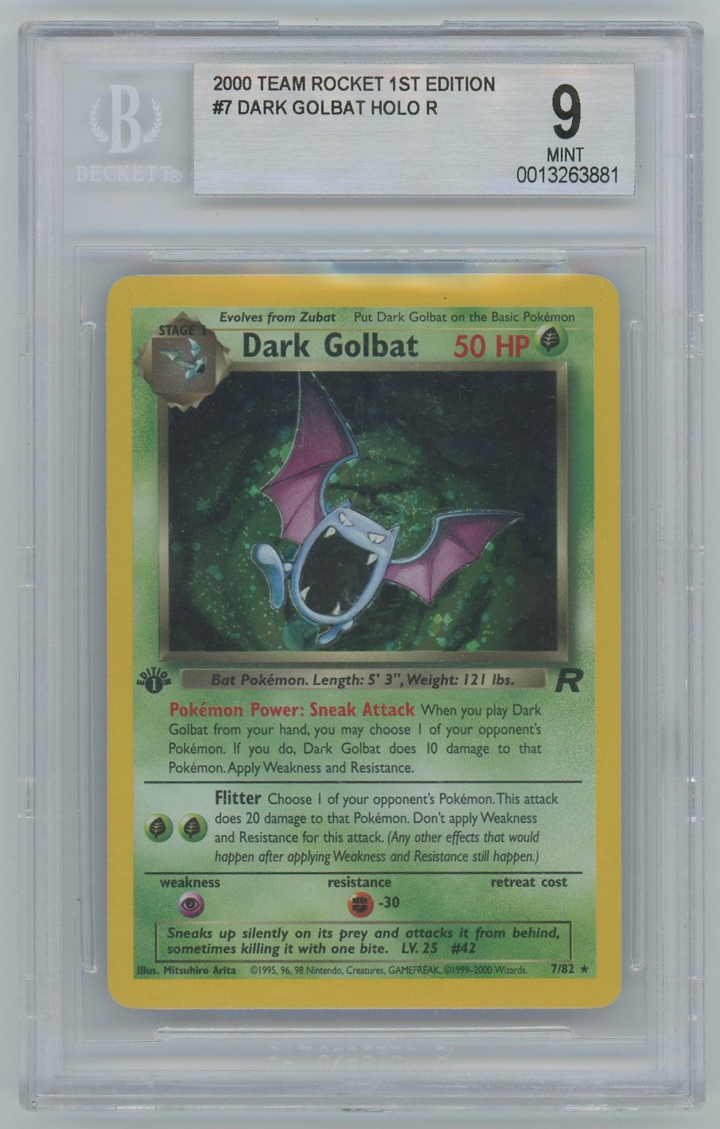 pokemon card golbat BGS 9 (MINT) Dark Golbat Holo