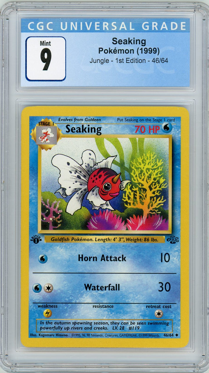 CGC 9 Mint 1st Edition Seaking 46/64 - Jungle 1999