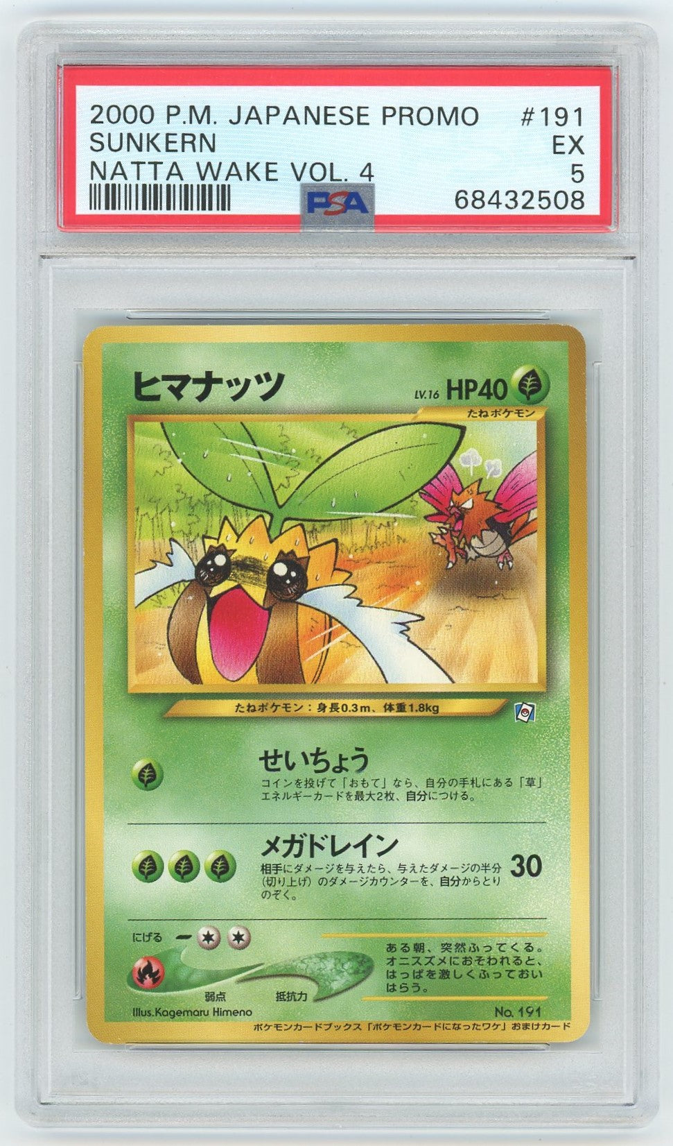 sunkern pokemon card PSA (EX 5) Sunkern #191 (Japanese)