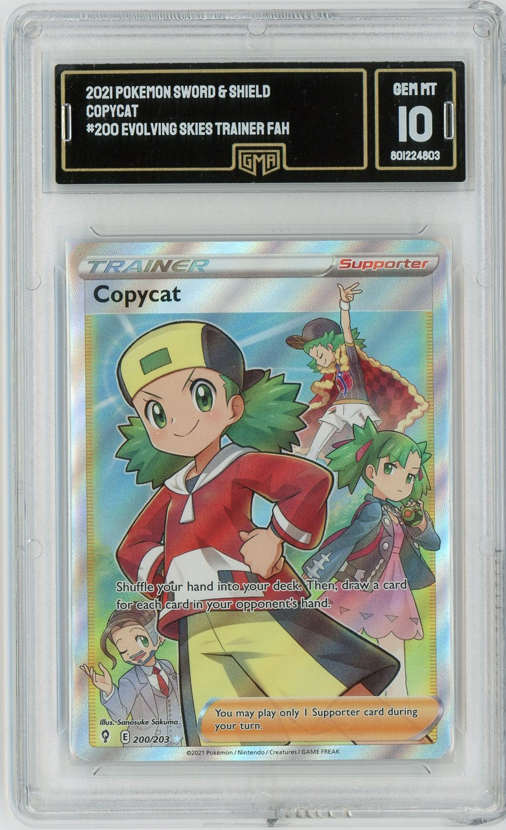 GMA 10 GEM MT Copycat 200/203 - Evolving Skies 2021 Pokemon Plug GMA 10 GEM MT Copycat 200/203 - Evolving Skies 2021 Pokemon Plug