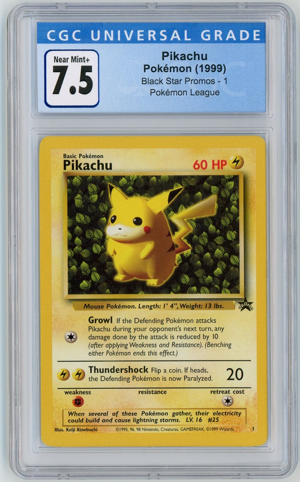 CGC 7.5 Near Mint+ Pikachu (1) (Pokémon League)