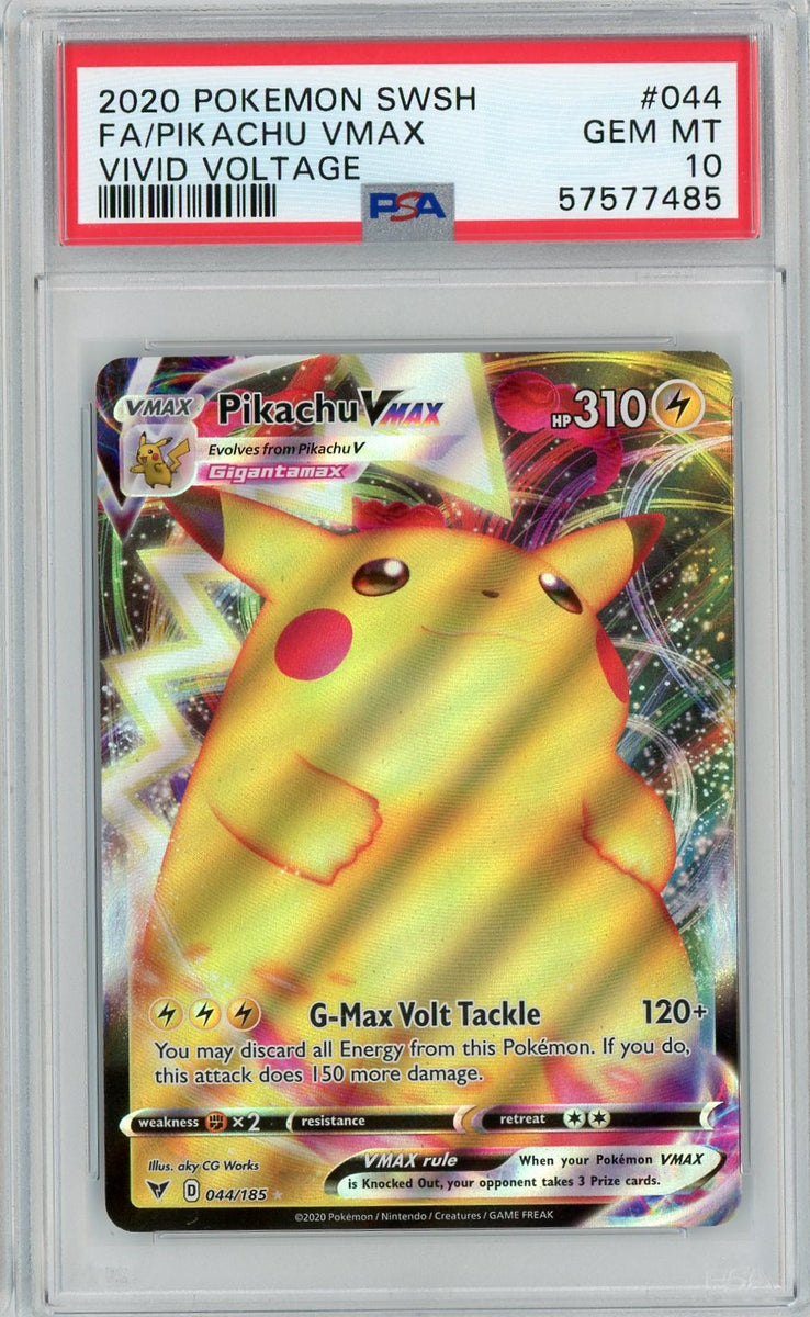 PSA 10 GEM MINT - Pikachu VMAX 044/185 - Vivid Voltage 2020