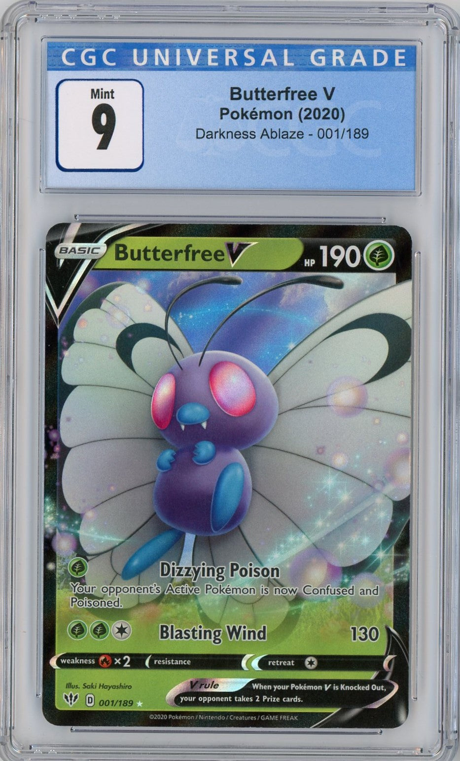 CGC 9 Mint Butterfree V 001/189