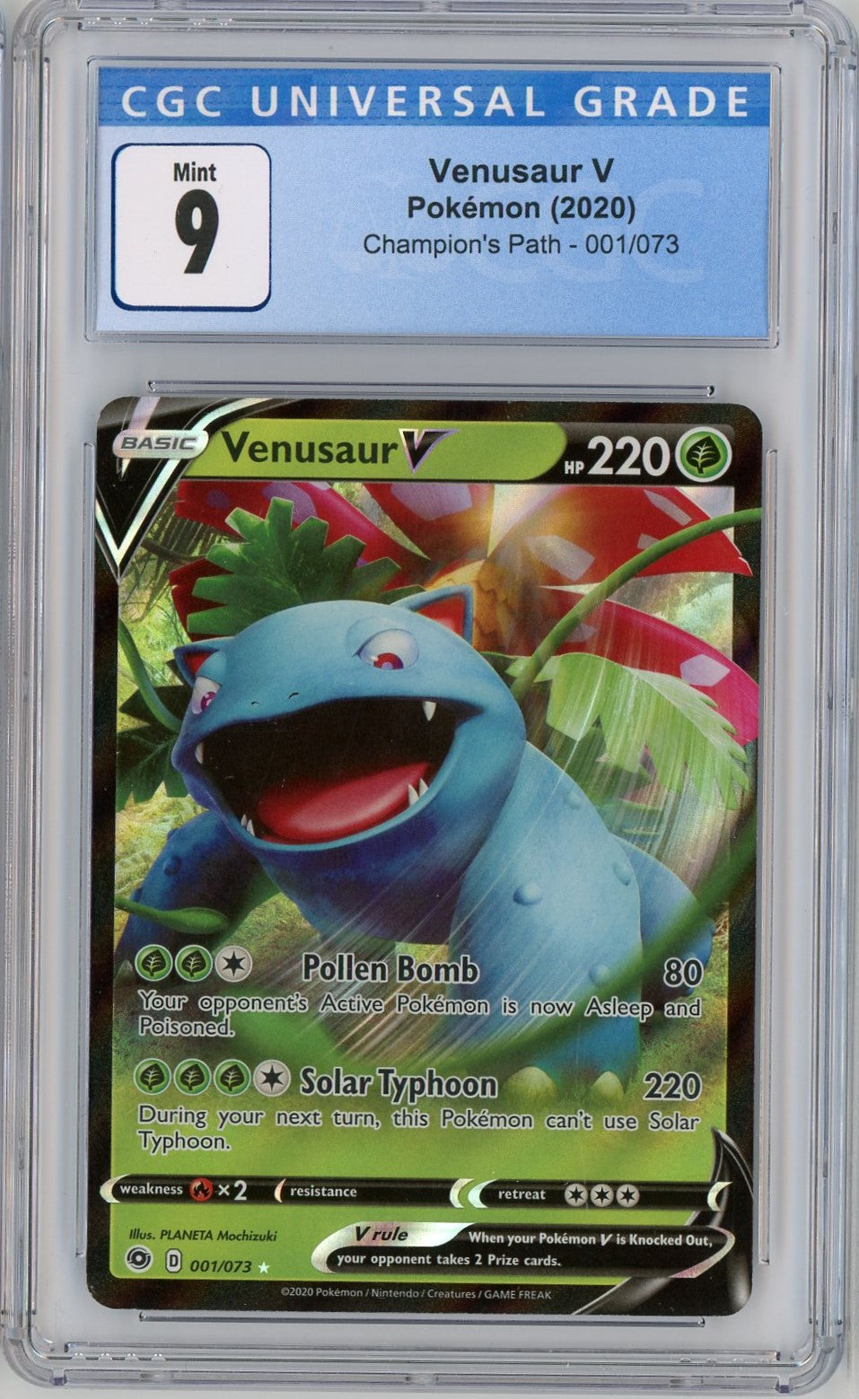 pokemon venusaur v card CGC 9 Mint Venusaur V 001/073