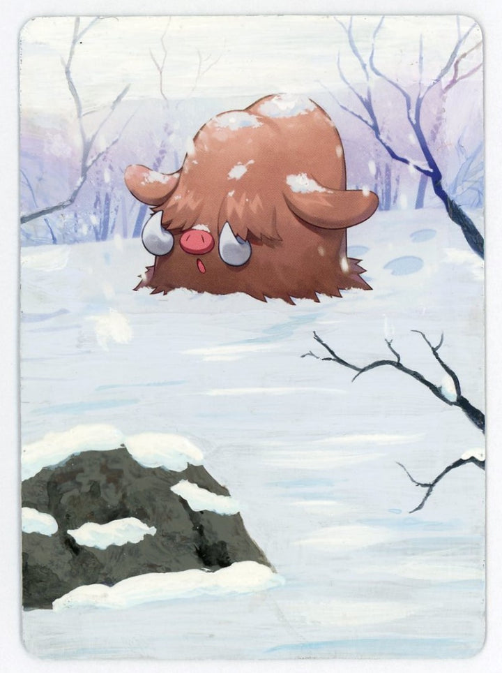 Hand-Painted Art Card - Piloswine, 1 of 1 - Acryllic Paint - Amanda Wenger