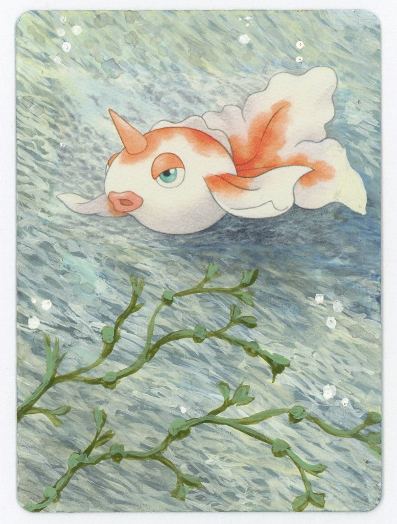 Hand-Painted Art Card - Goldeen, 1 of 1 - Acryllic Paint - Amanda Weng Pokemon Plug Hand-Painted Art Card - Goldeen, 1 of 1 - Acryllic Paint - Amanda Weng Pokemon Plug