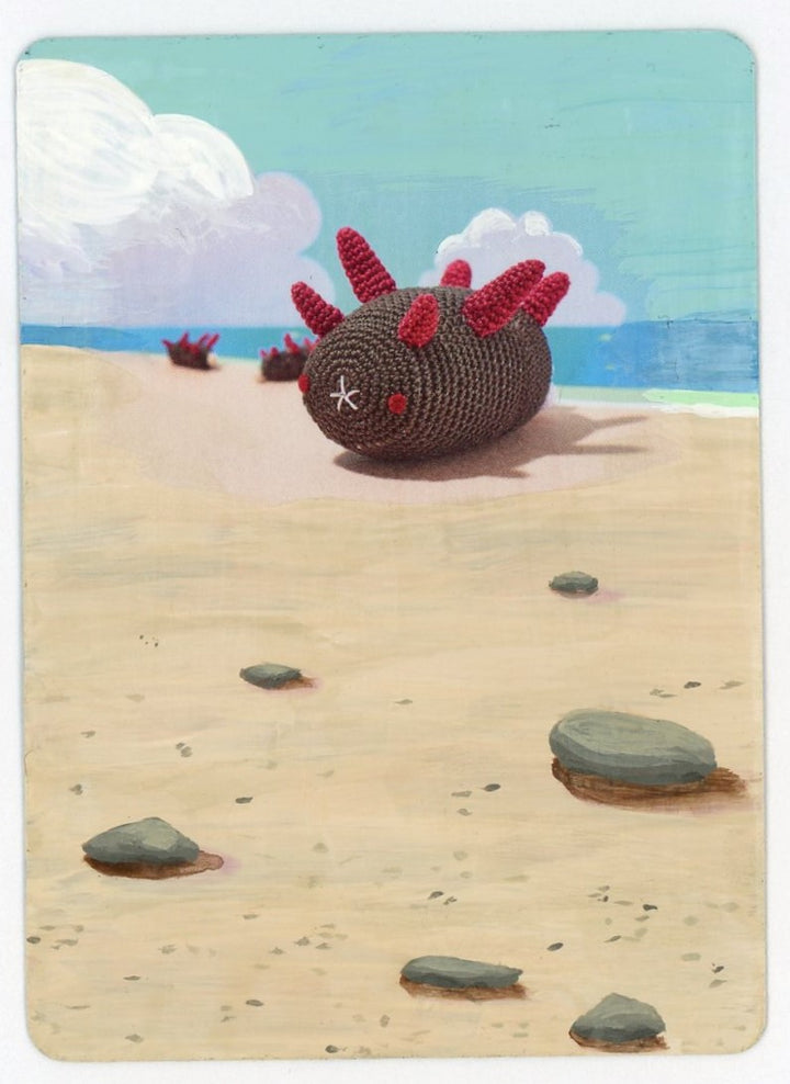 Hand-Painted Art Card - Pincurchin, 1 of 1 - Acryllic Paint - Amanda Wenger