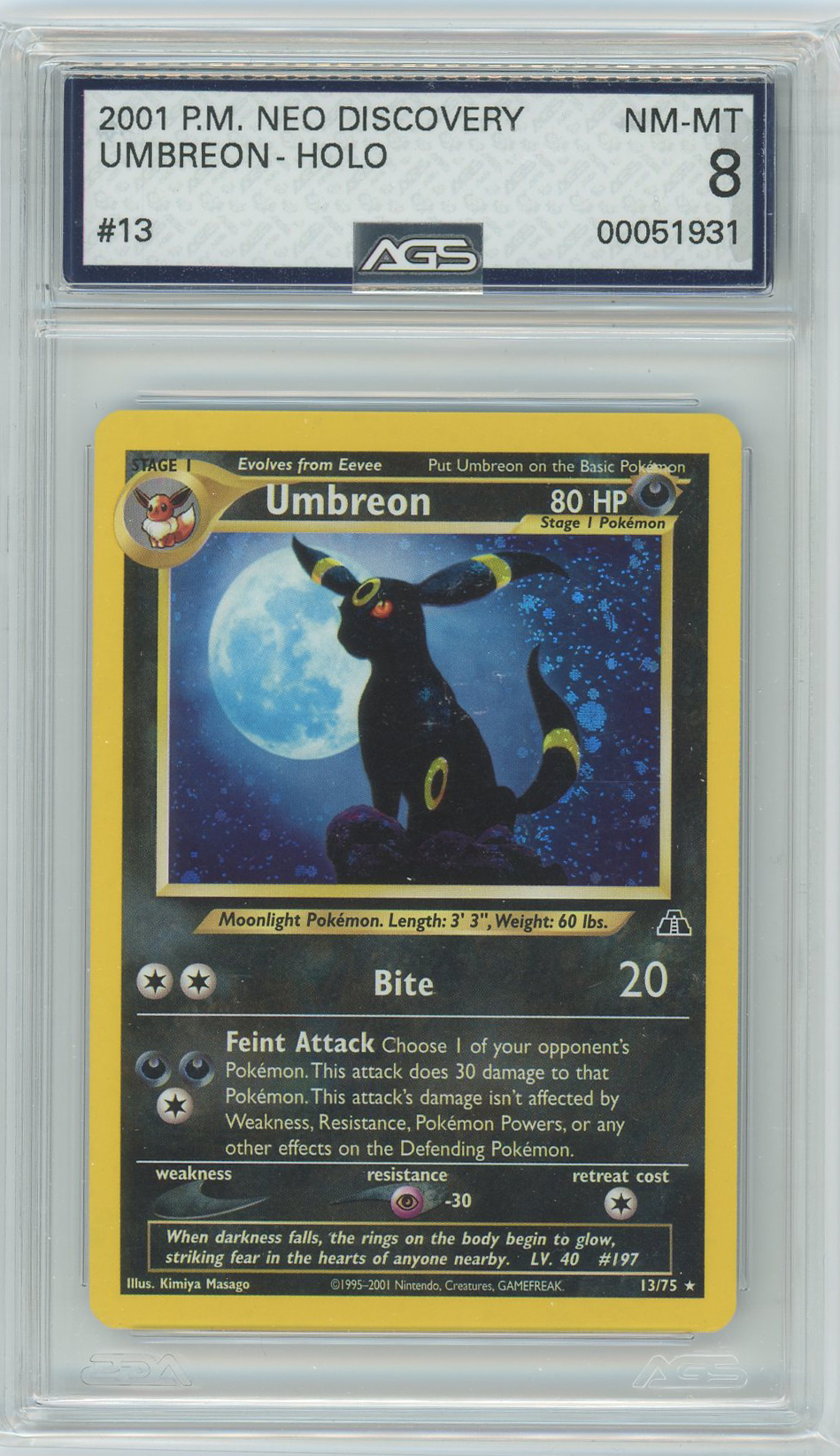 Holo Umbreon 13 Neo selling Discovery Pokemon card