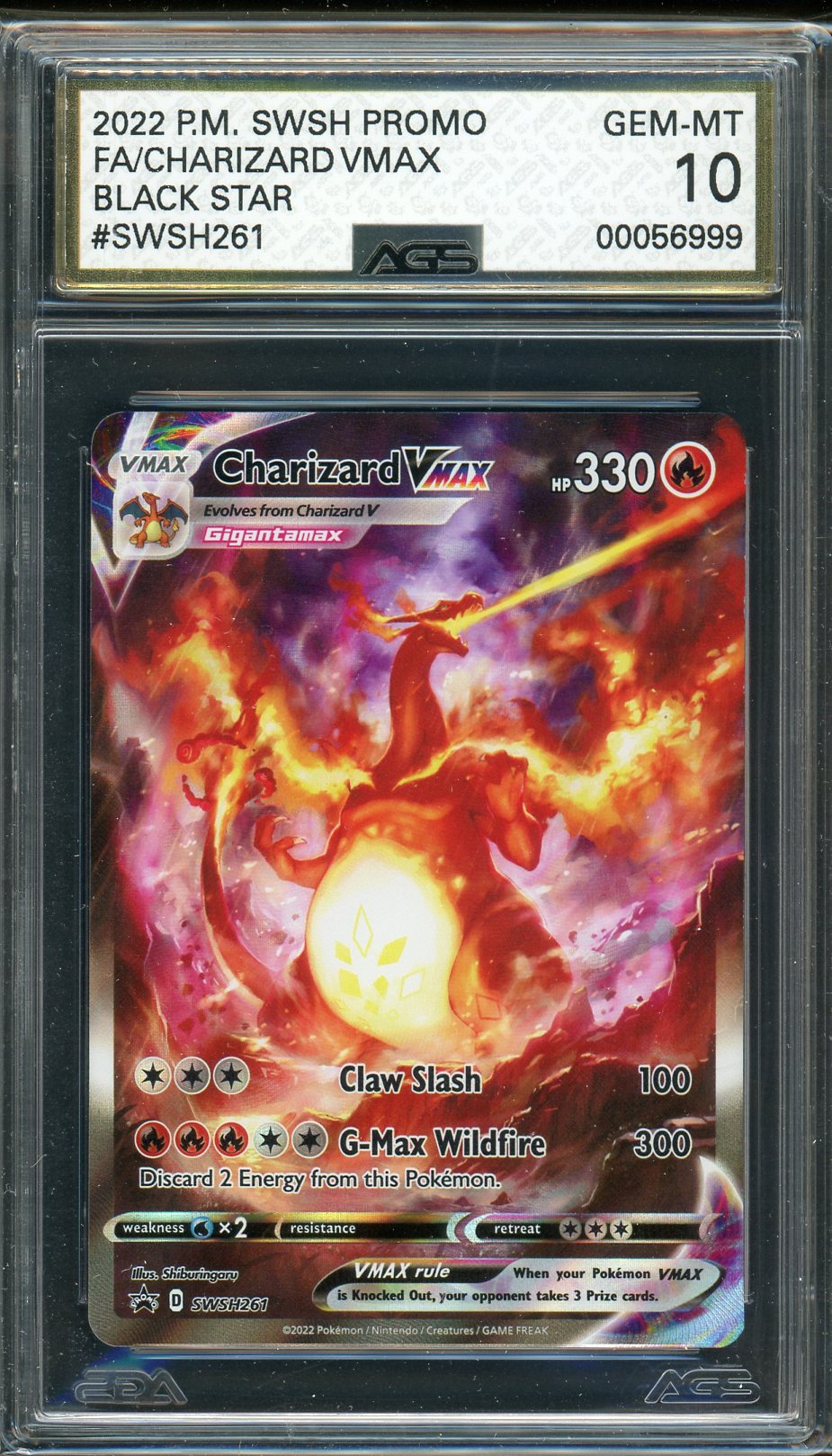 AGS (GEM-MT 10) Charizard VMAX #SWSH261 - Sword & Shield Promos (#00056999)