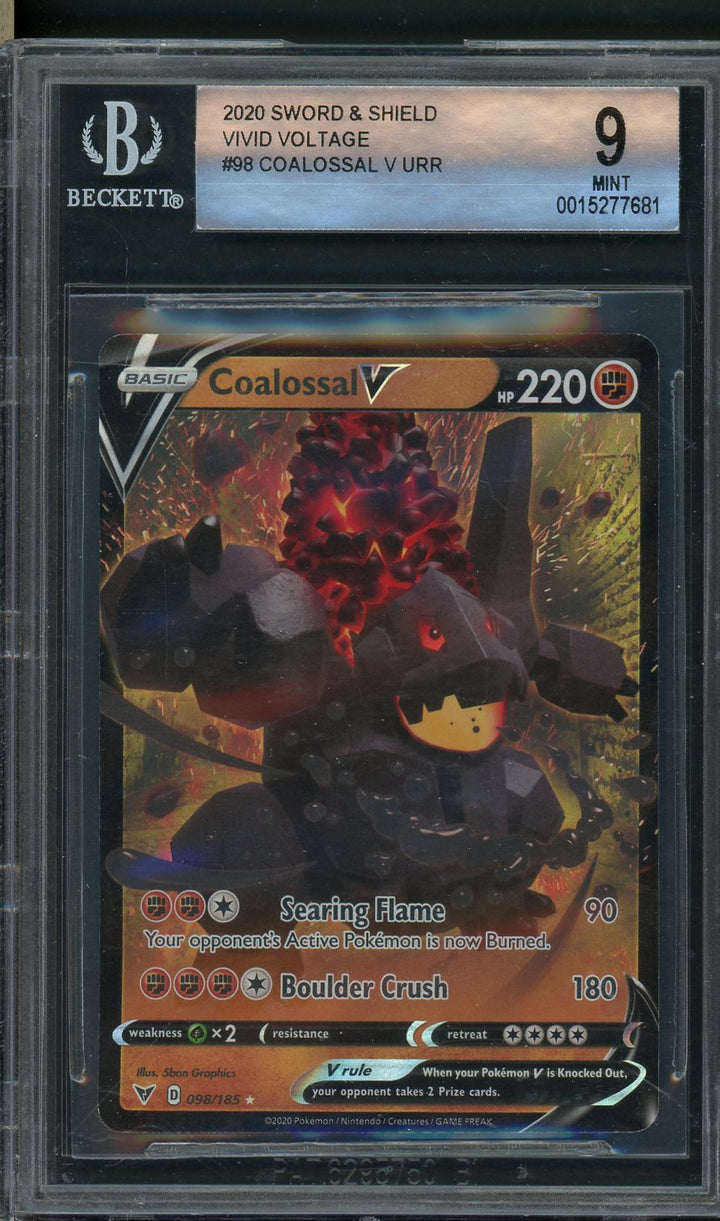 BGS (9.0) Coalossal V Urr 098/185 2020 Pokemon Sword And Shield Vivid Voltage  (#0015277681)