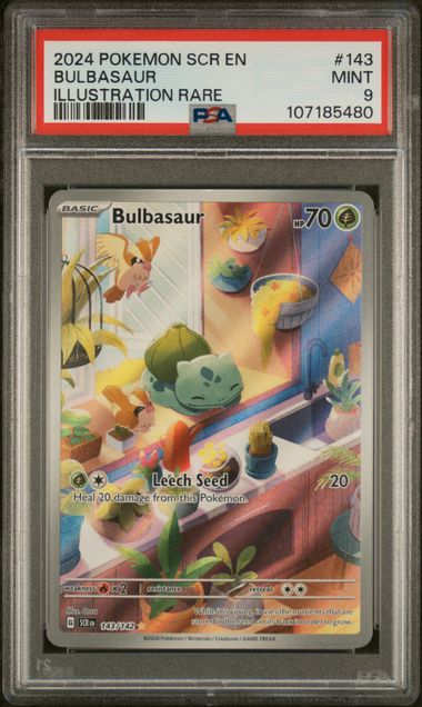 [PSA 9 - MINT] BULBASAUR #143 - Illustration Rare - Stellar Crown (2024)