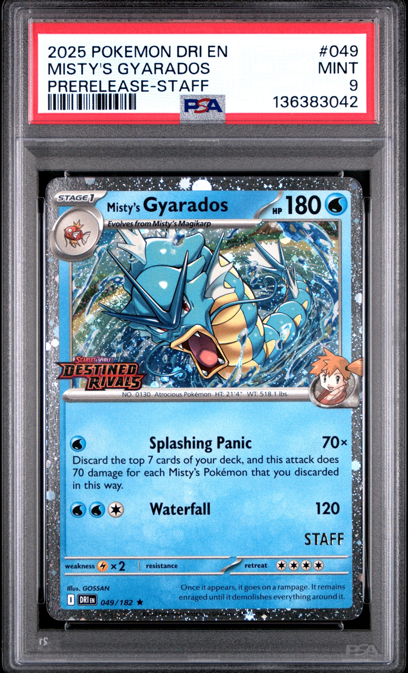 SET OF 4 [PSA 9 - MINT] Destined Rivals - Pre-Release - STAFF Promos - Moltres, Gyarados, Tyranitar & Mimikyu (Sequential Certs)