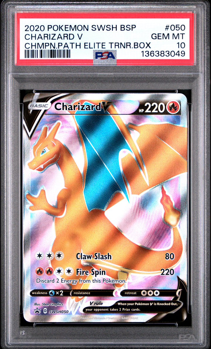 [PSA 10 - GEM MT] CHARIZARD V #050 - Chmpn.path Elite Trnr.box - Pokemon SWSH Black Star Promo (2020)