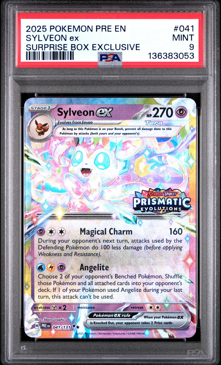 [PSA 9 - MINT] SYLVEON ex #041 - Surprise Box Exclusive - Prismatic Evolutions (2025)