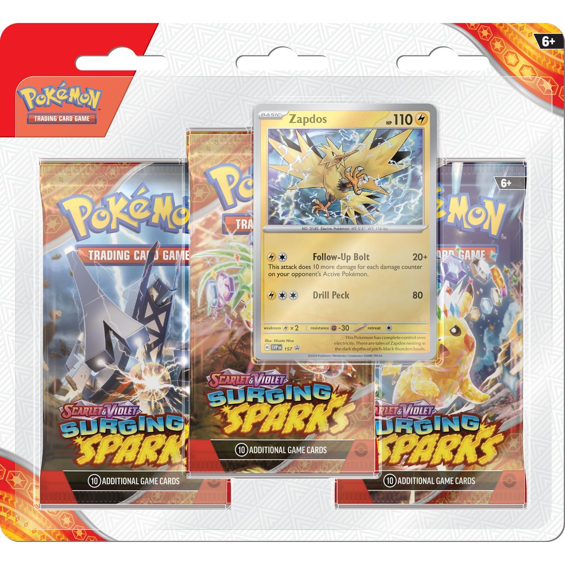 Surging Sparks 3-Pack Blister Packs & Cases - PREORDER - RELEASE DATE 11/08/24