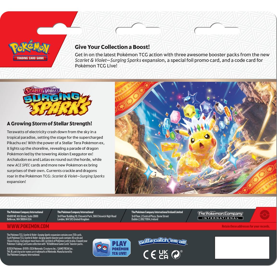 Surging Sparks 3-Pack Blister Packs & Cases - PREORDER - RELEASE DATE 11/08/24