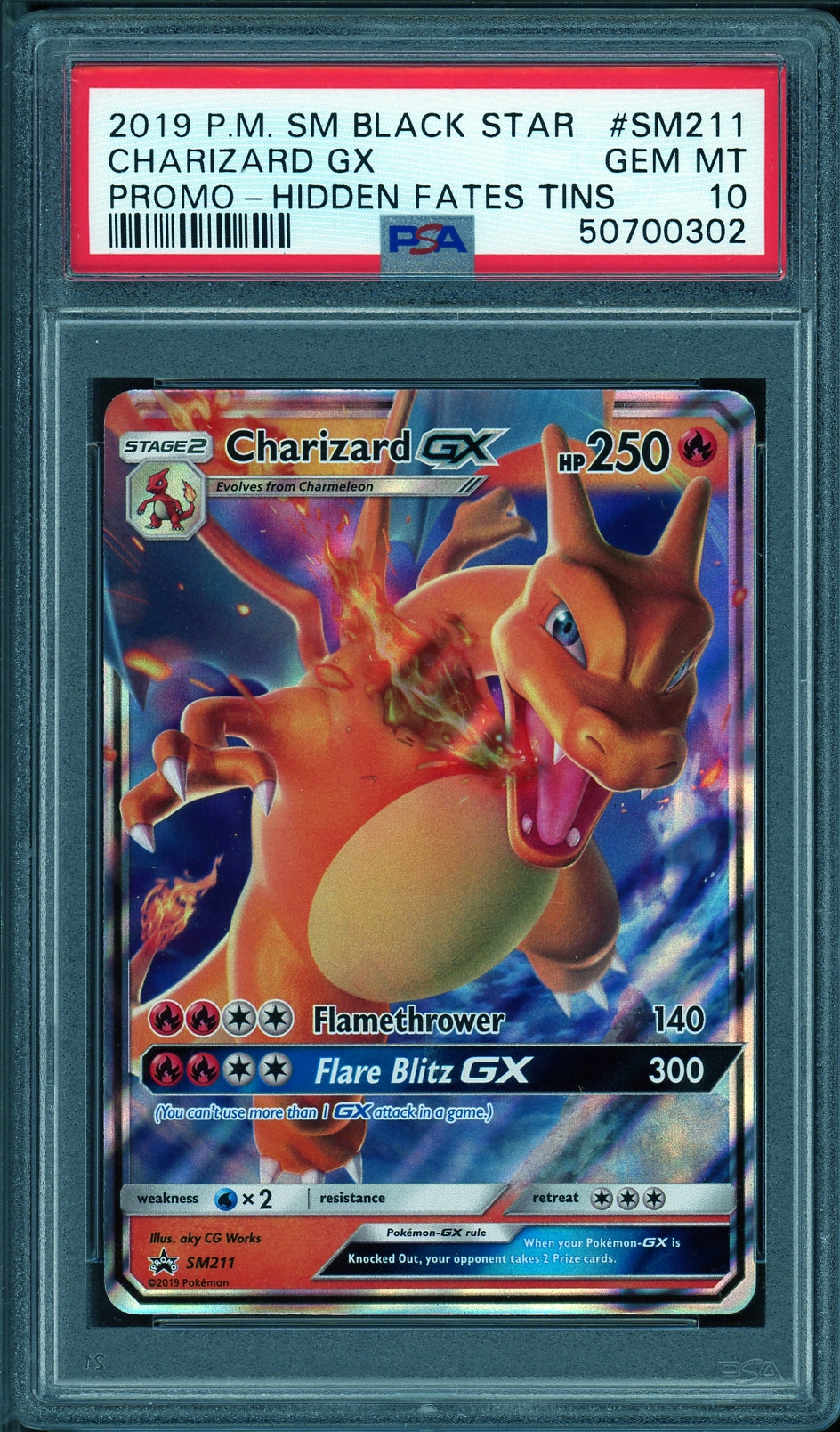 [PSA 10 - GEM MT] CHARIZARD GX #SM211 - SM Promo (2019)