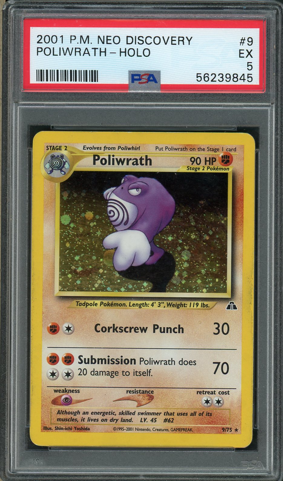 PSA (EX 5) Poliwrath-holo #9 - Pokemon Neo Discovery (#56239845)