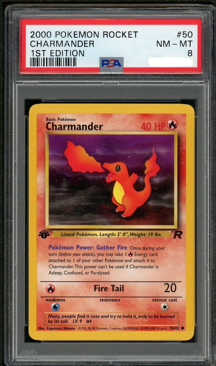 PSA (NM-MT 8) Charmander (1st Edition) #50 - Pokemon Rocket