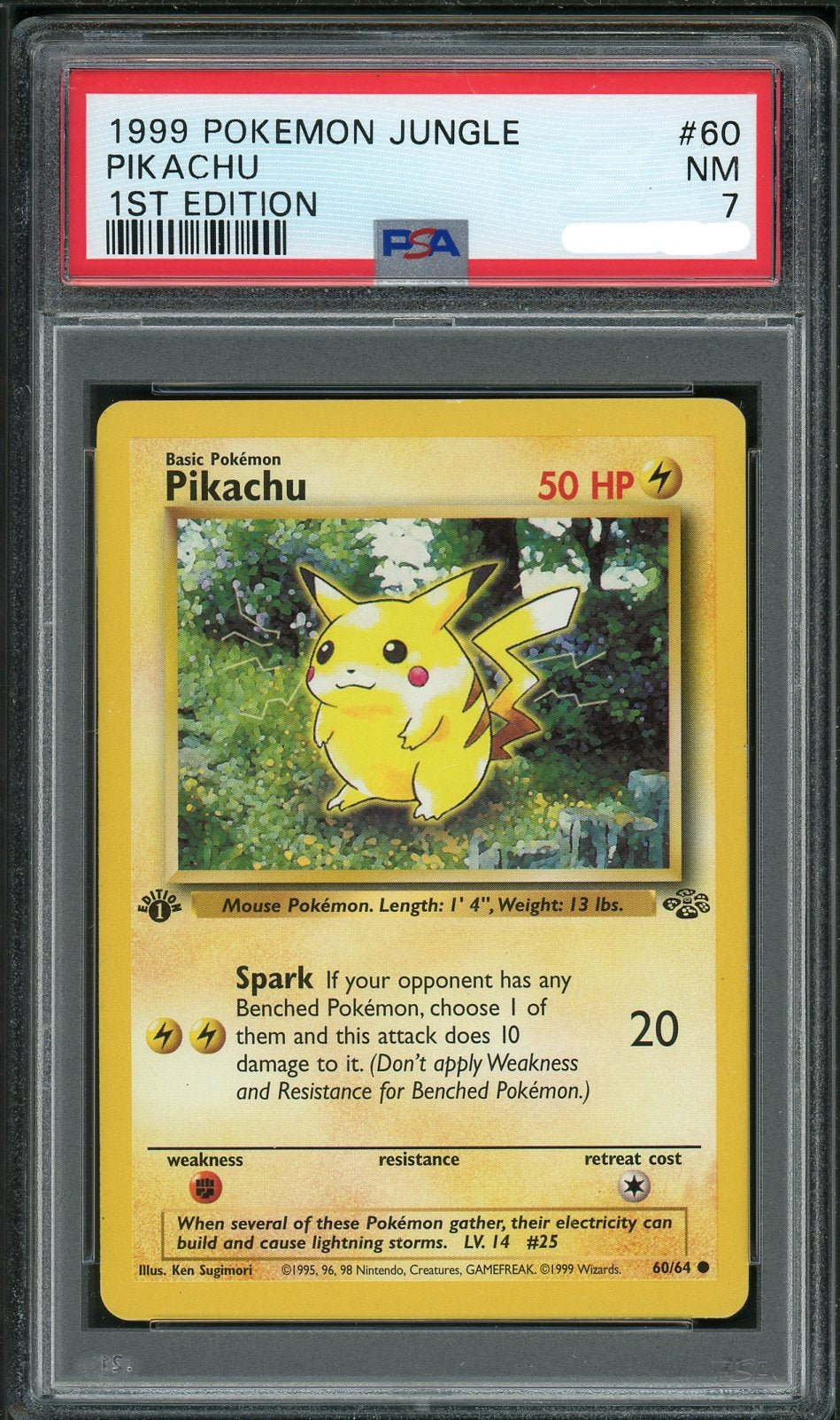 PSA (NM 7) Pikachu (1st Edition) #60 - Pokemon Jungle – Pokemon Plug