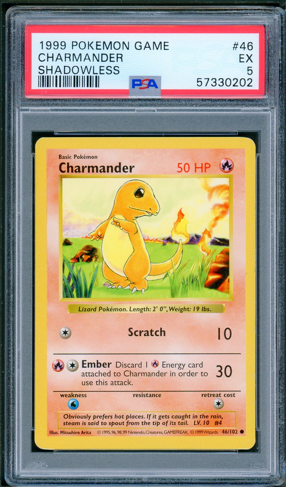 PSA (EX 5) Charmander (Shadowless) #46 - Pokemon Game (#57330202)