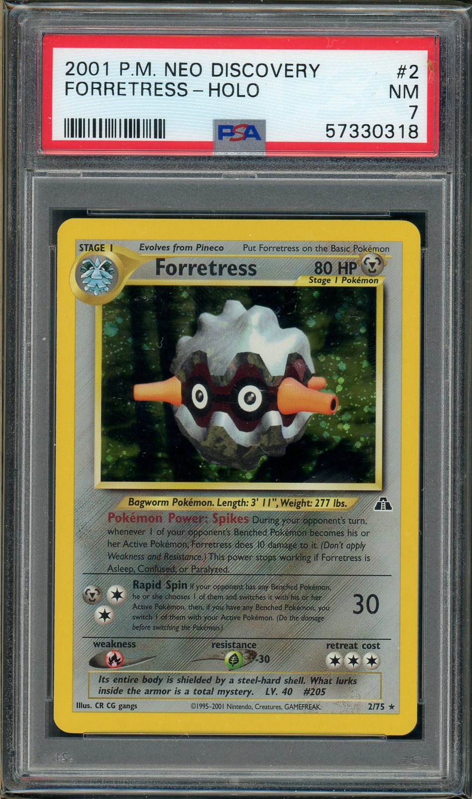 PSA (NM 7) Forretress-holo #2 - Pokemon Neo Discovery (#57330318)