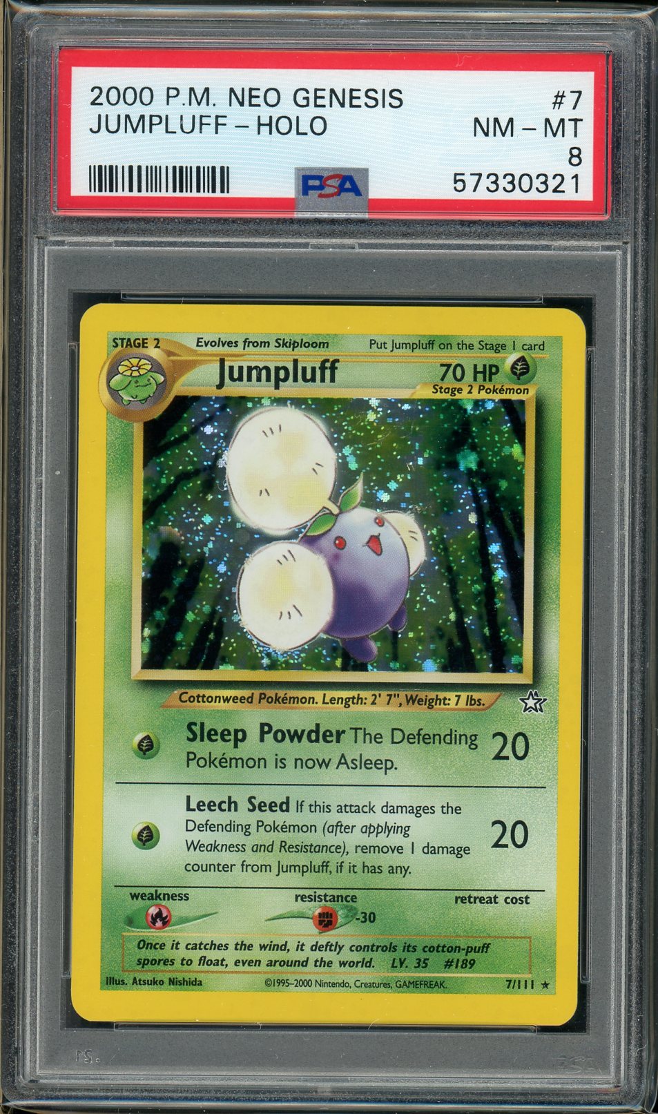 PSA (NM-MT 8) Jumpluff-holo #7 - Pokemon Neo Genesis (#57330321)
