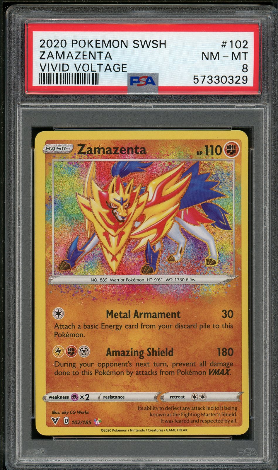 PSA (NM-MT 8) Zamazenta #102 - Pokemon Sword & Shield Vivid Voltage (#57330329)