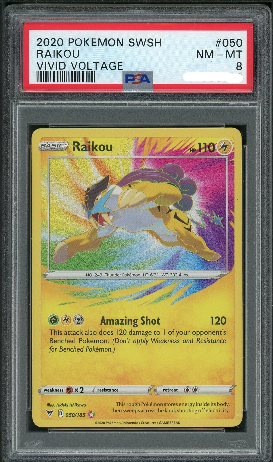 vivid voltage rare cards PSA (NM-MT 8) Raikou #050