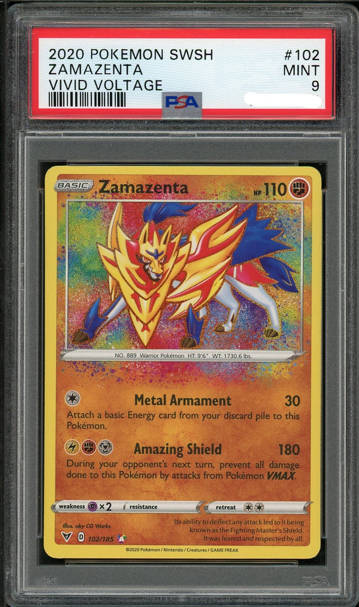 PSA (MINT 9) Zamazenta #102 - Pokemon Sword & Shield Vivid Voltage