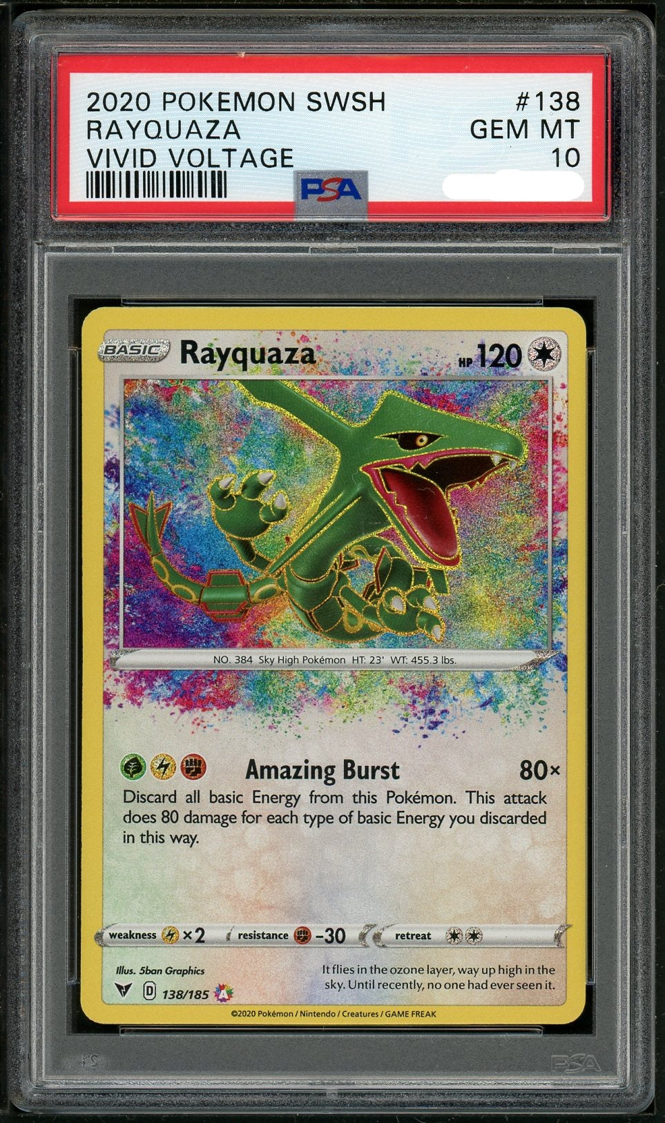  Pokemon - Rayquaza - 138/185 - Amazing Rare : Toys & Games