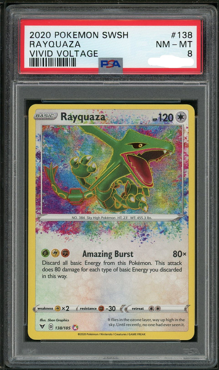 PSA (NM-MT 8) Rayquaza #138 - Pokemon Sword & Shield Vivid Voltage