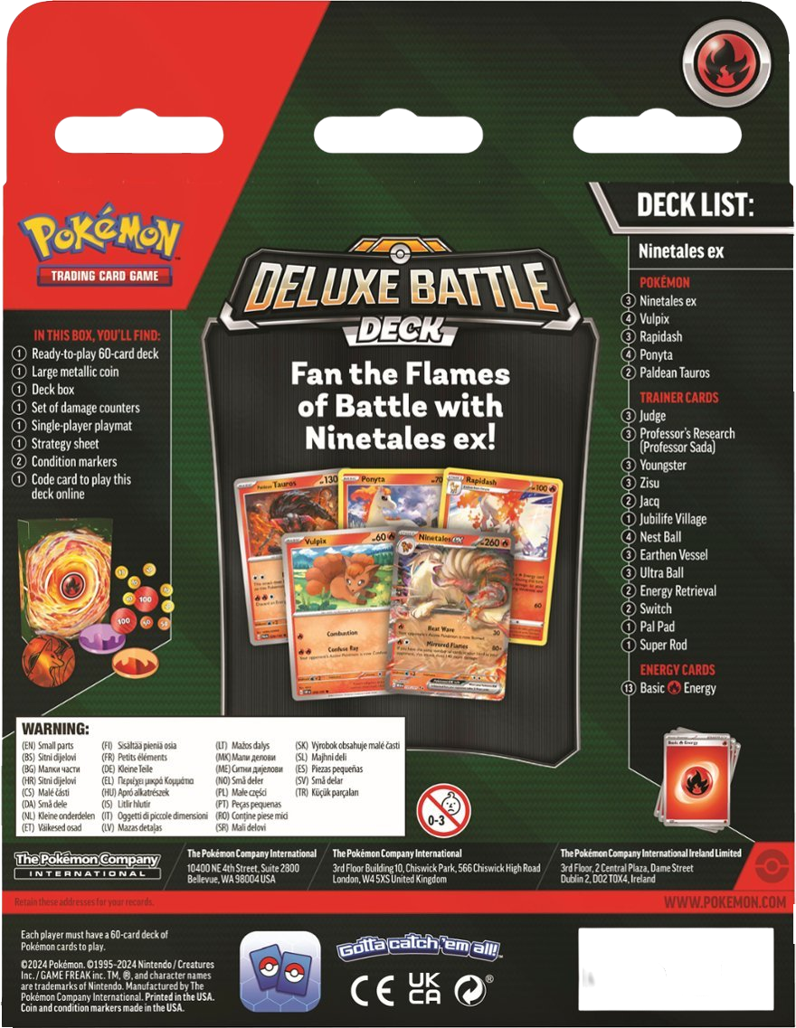 Pokémon TCG: Ninetales ex or Zapdos ex Deluxe Battle Deck