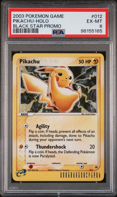 PSA (EX-MT 6) Pikachu - Holo #012 - Pokemon Black Star Promo (#98155165)