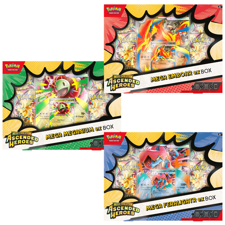 Ascended Heroes Mega ex Box (Mega Meganium, Emboar, or Feraligatr)