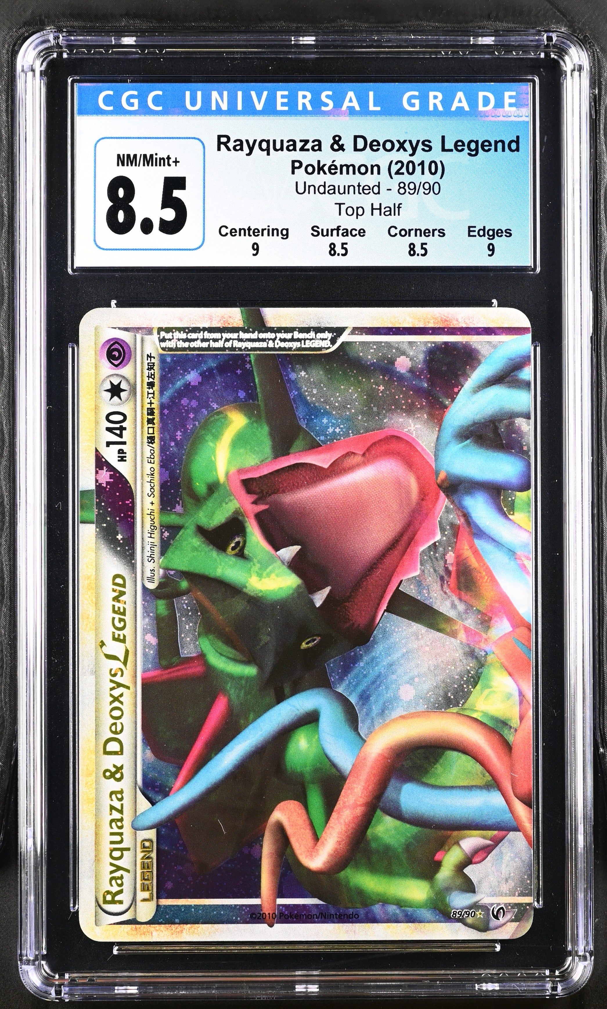 [CGC 8.5 - NM/Mint+] RAYQUAZA & DEOXYS LEGEND #89 - Top Half - Undaunted (2010)